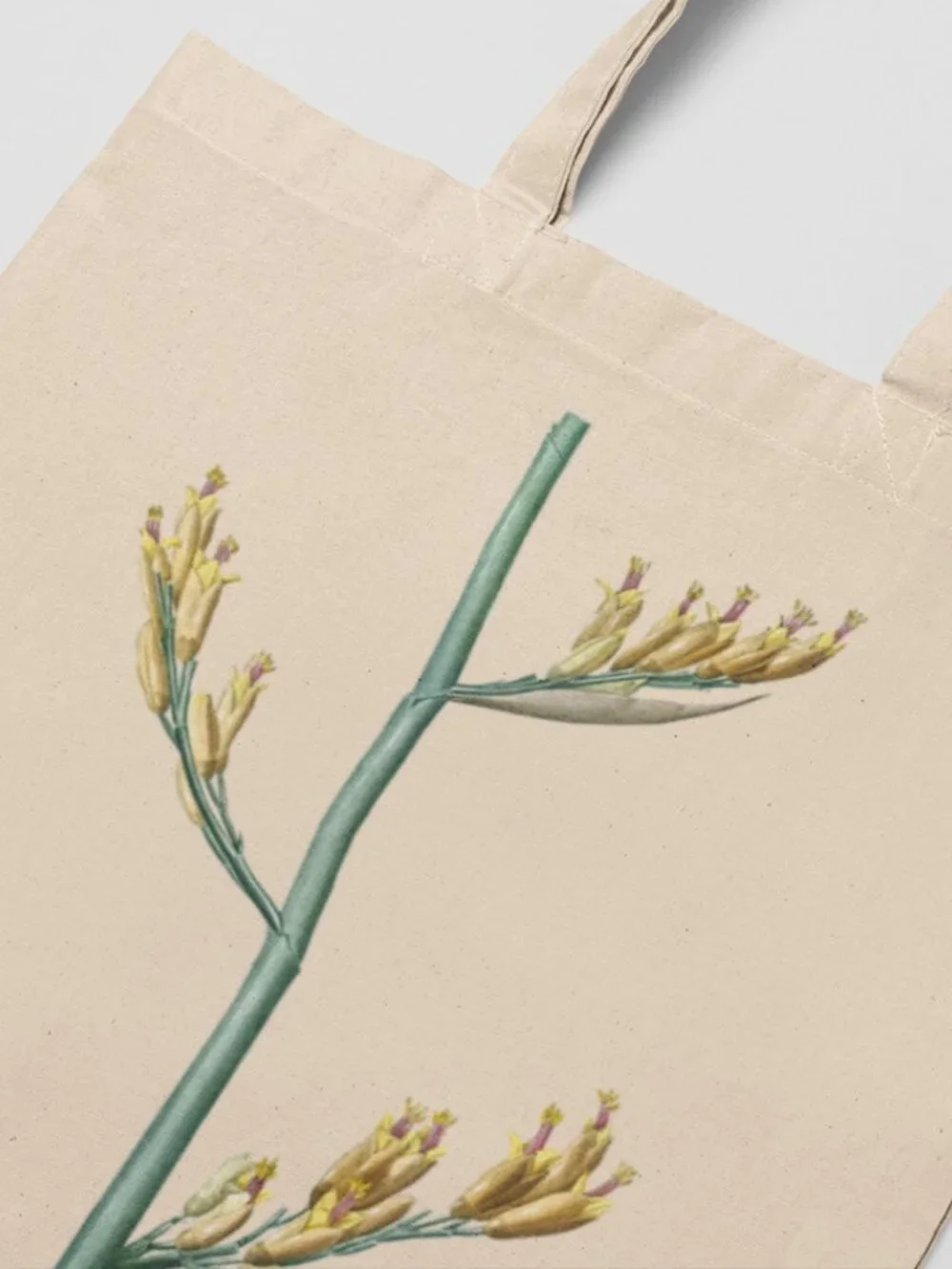 New Zealand Flax Vintage Floral Print Graphic Canvas Tote Bag